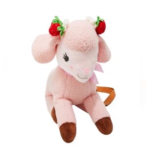 Pastel Pink Strawberry Lamb Plush Crossbody Bag
